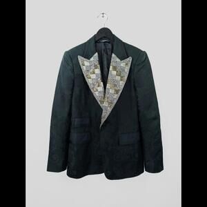 DOLCE & GABBANA Mens Sz IT 48 US M Crystal Embellished Tuxedo Jacket Embroidered